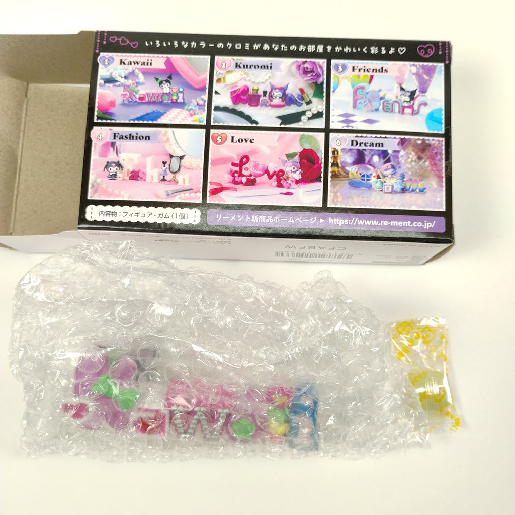 Re-Ment Kuromi Words Collection KAWAII Sanrio Toy Figure Mascot Decor Open Box